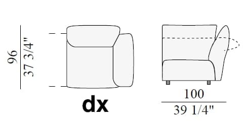 Тканевое угловое кресло In Stock Edra ARCH-00064165 - Вид №3
