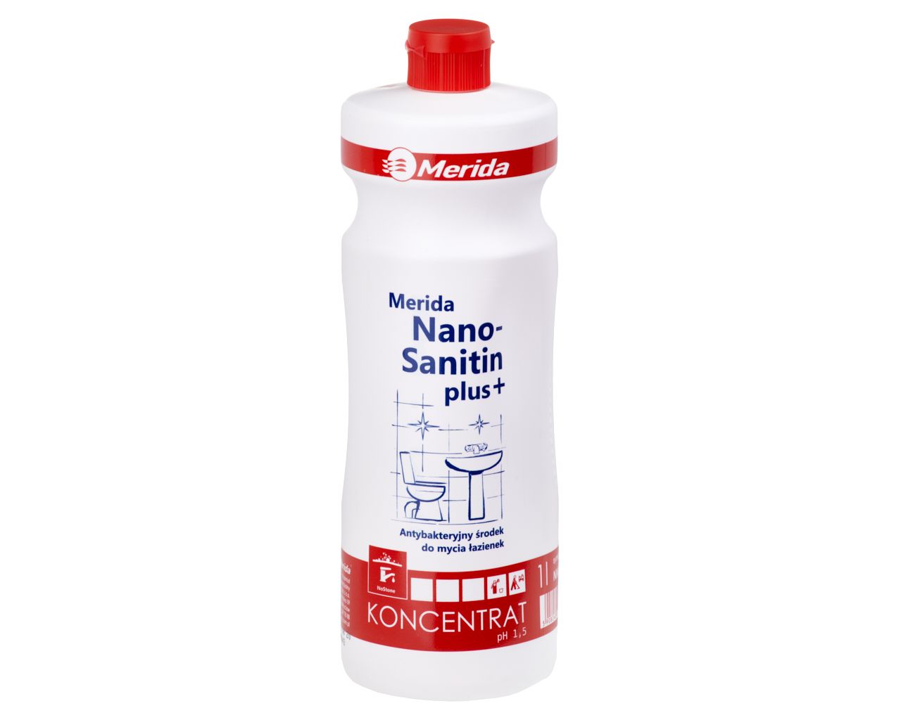 NML103 NANO SANITIN PLUS Средство для уборки помещений и санитарно-технических устройств, флакон 1 л Merida 