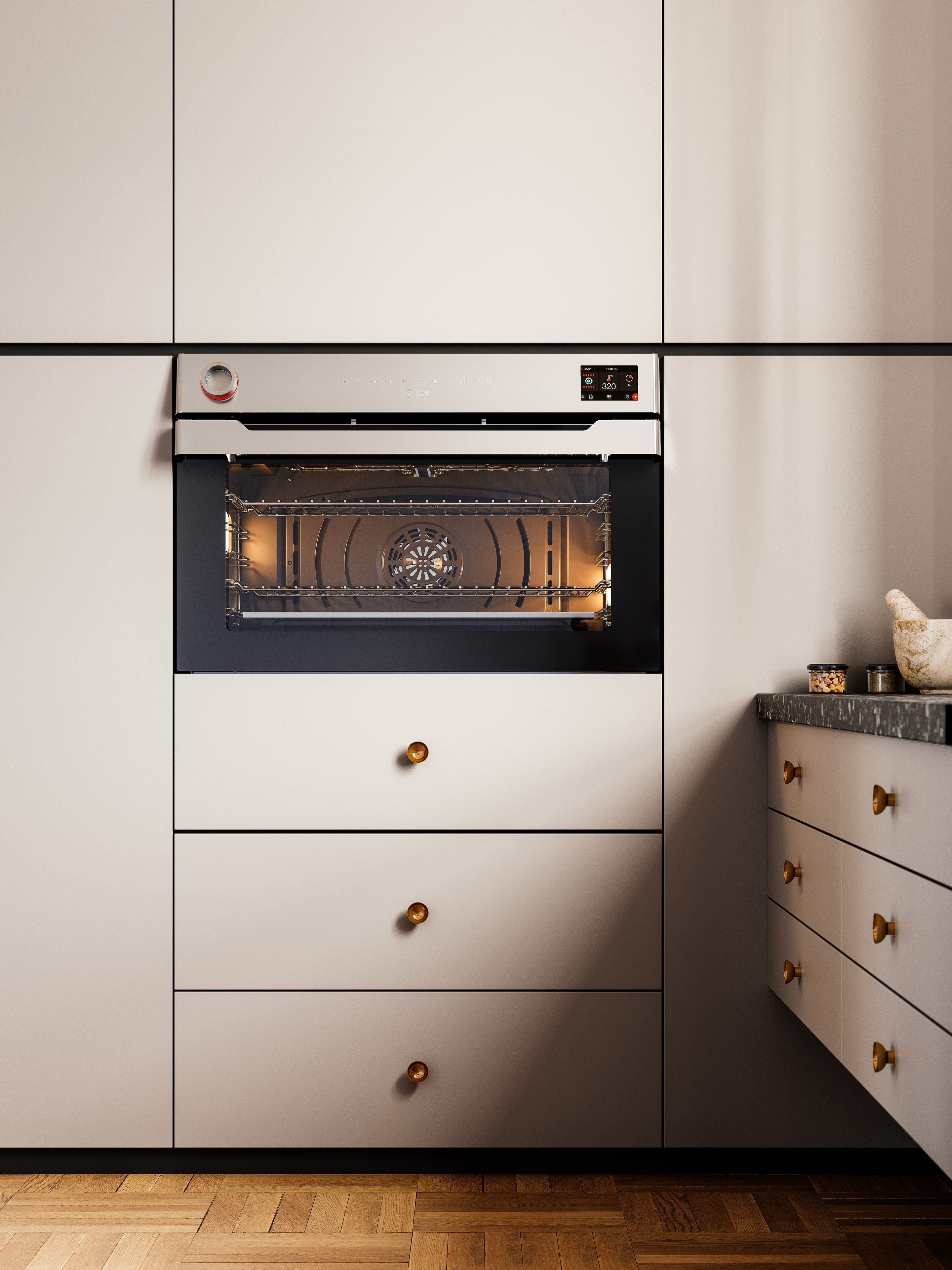 Многофункциональная встраиваемая печь из нержавеющей стали Ilve Panoramagic ARCH-00055552 - Вид №2