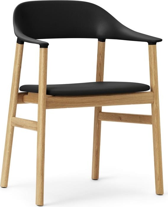 1401048 Herit Обивка кресел Oak Spectrum Leather Black Normann Copenhagen 