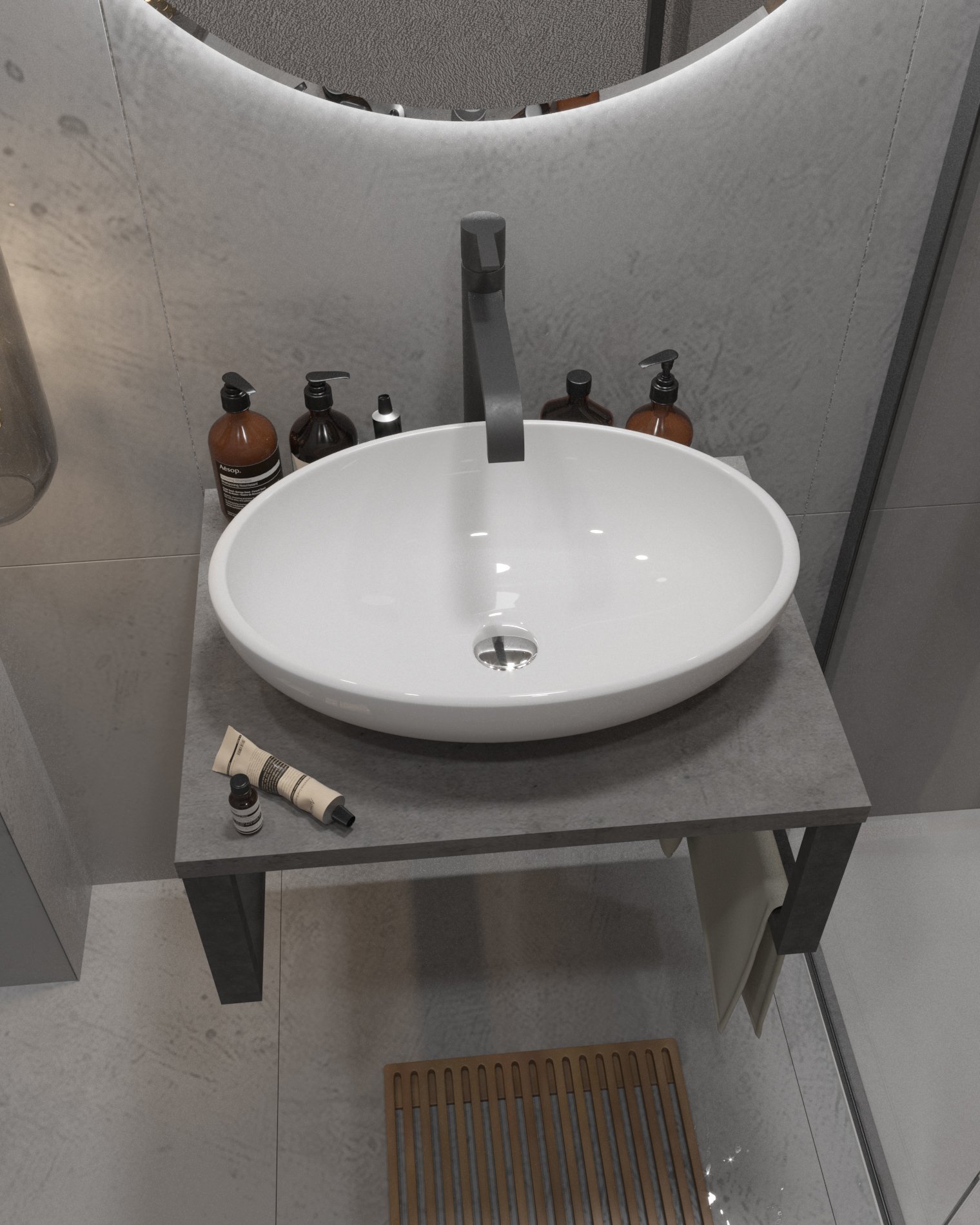 Столешница GRUNGE LOFT 60 Бетон темно-серый 1 Marka Ц0000001585 - Вид №1