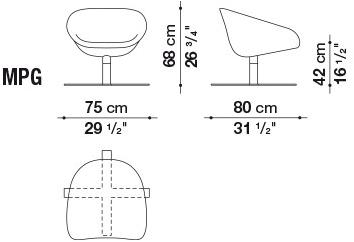B&B Italia Вращающееся кресло из ткани Mart sun-id-1401671 - Вид №3
