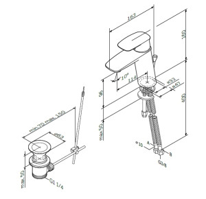 F71A82100 Spirit V2.1 смеситель д/умывальника с д/к хром шт AM.PM Spirit 2.1