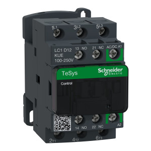 LC1D12KUE КОНТАКТОР D 3P AC3 440В 12A, КАТУШКА УПР. 100-250В AC/DC, ЗАЖИМ ПОД ВИНТ Schneider Electric TeSys