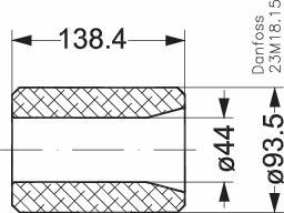 Danfoss Сменные сердечники-вставки для разборных фильтров DCR Eliminator 48-F Вставка фильтра - сетка 023U1921  - Вид №3