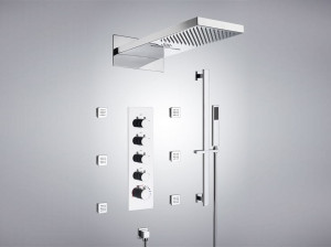 Набор для душа из нержавеющей стали со светодиодной насадкой