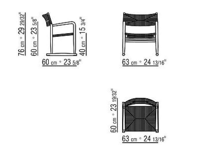 Ироко сани сад стул с подлокотниками Flexform Kim Outdoor ARCH-00108040 - Вид №3