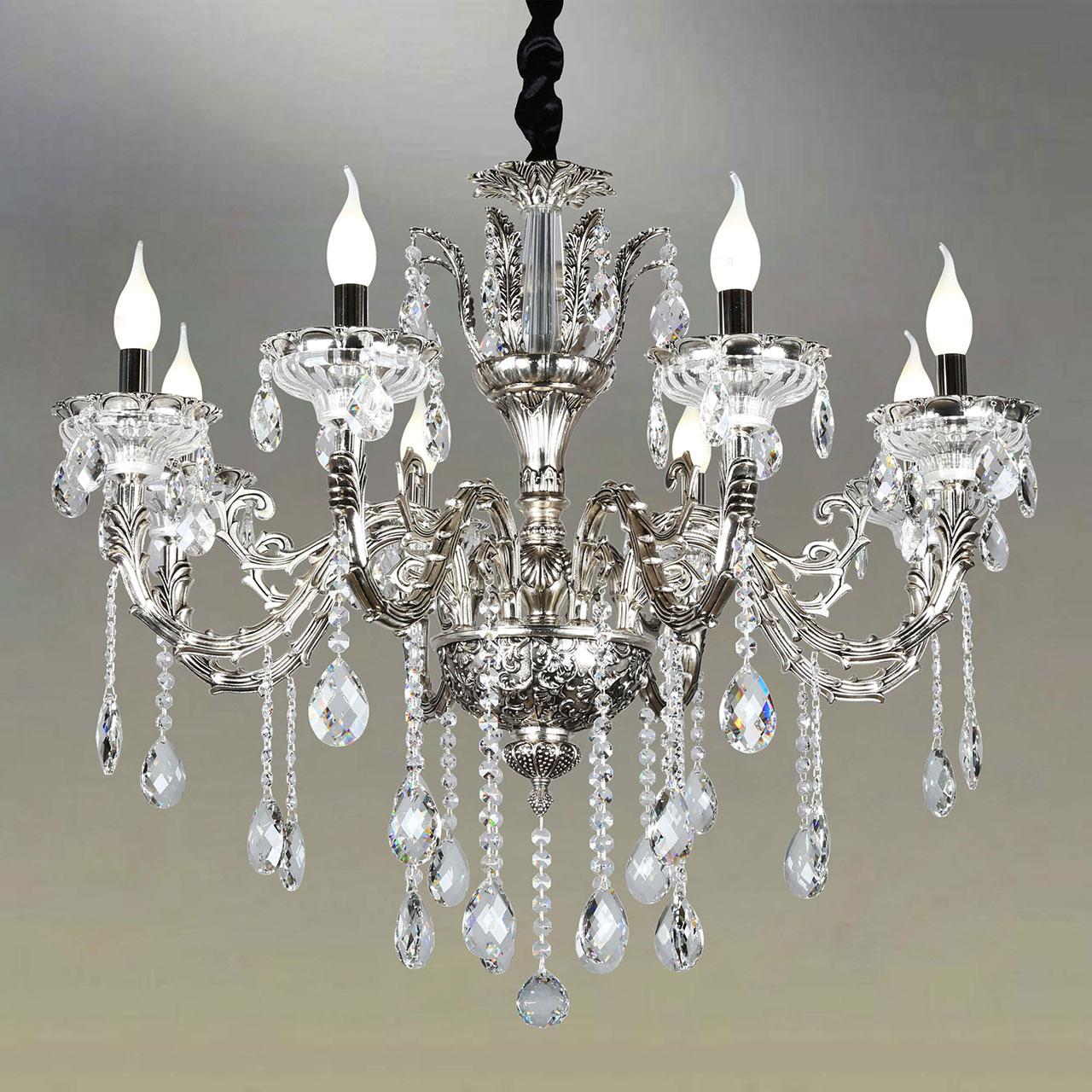 Подвесная люстра Omnilux Badesi OML-70503-08 OMNILUX ДИЗАЙНЕРСКИЕ, BADESI 187086 Хром  - Вид №1