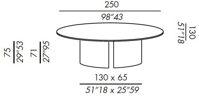 Meridiani Овальный обеденный стол из дерева Gong sun-id-1465698 - Вид №2