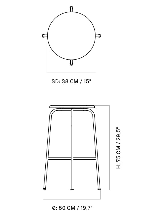 Стальной и деревянный барный стул Audo Copenhagen Afteroom ARCH-00116790 - Вид №9