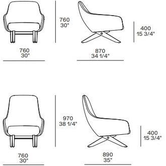 Poliform Кресло с обивкой из ткани с подлокотниками sun-id-1455541 - Вид №4