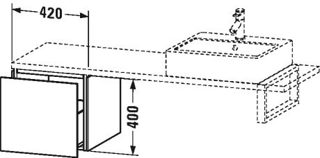 LC582107979 Шкафчик для компактной консоли L-Cube #LC5821 420 x 477 мм Орех натуральный, декор Duravit - Вид №1