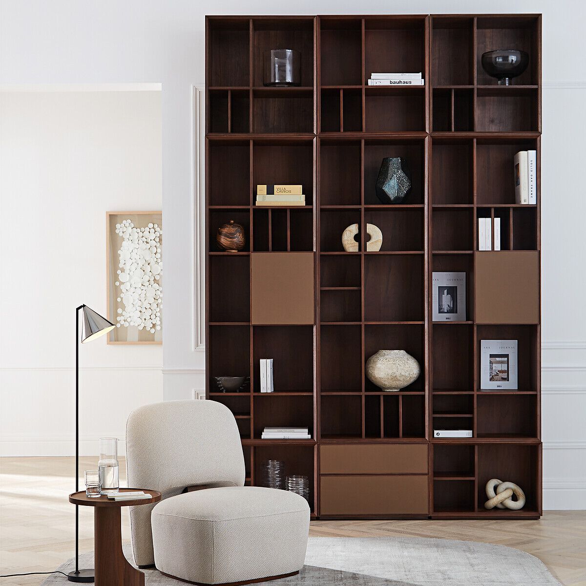 Секционный книжный шкаф из шпона AMPM Mikube ARCH-00009674 - Вид №4