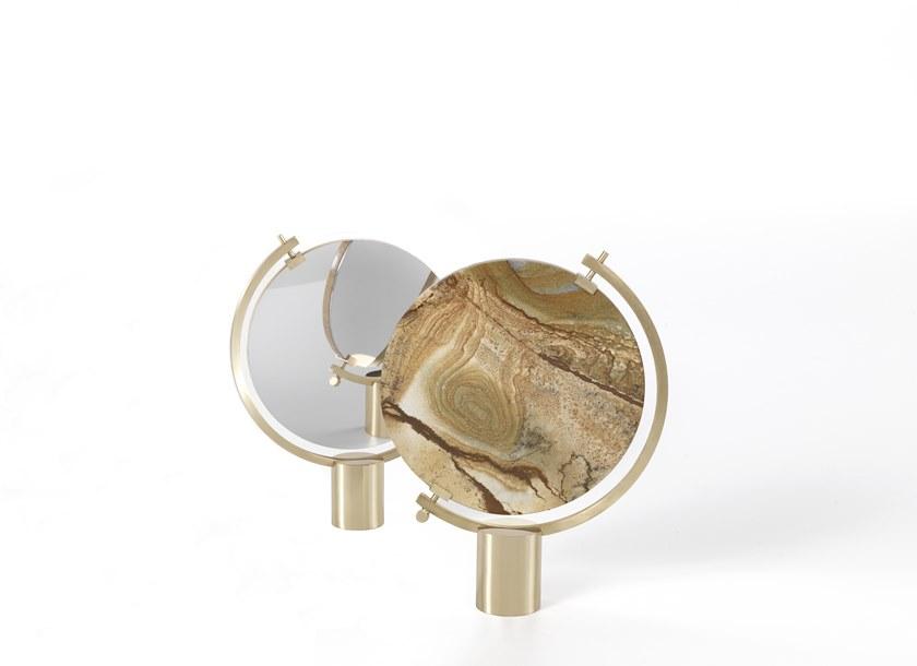 JCP UNIVERSE Поворотное настольное зеркало из мрамора и латуни sun-id-1387670 - Вид №3