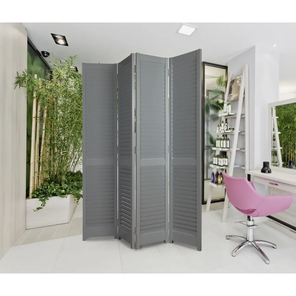 Ширма-перегородка РСП с жалюзийными створками ПВХ серого цвета 1.6x1.6 м 83577904 STLM-0042073 - Вид №4