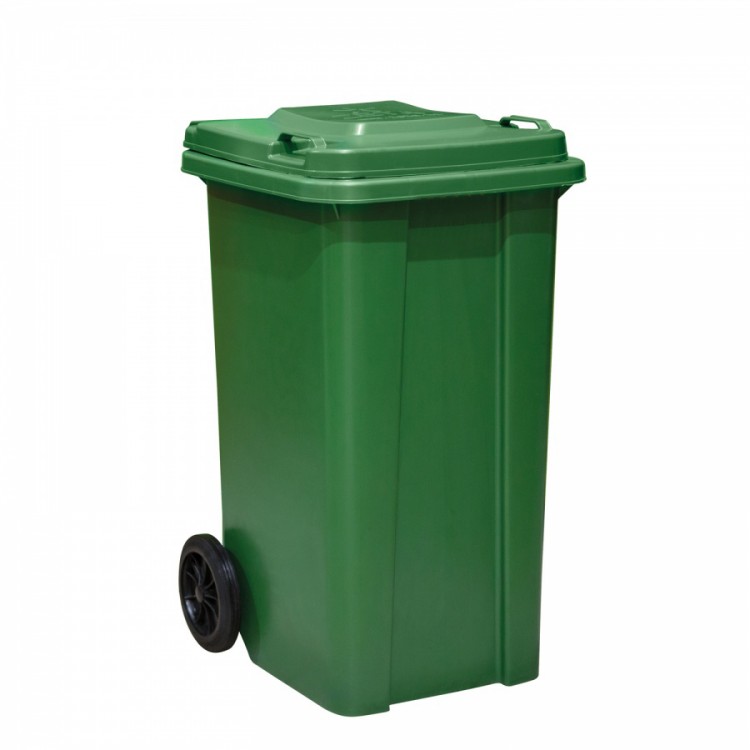 MG0904 AROTERRA Мусорный контейнер 120 л. пластиковый на колесах с крышкой и ручкой 120 л. Зеленый 