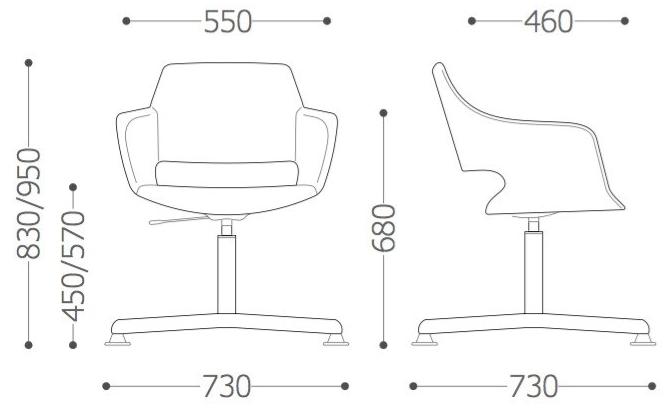 VAGHI Кресло вращающееся с 4-мя спицами Wizard Wzo4k - Вид №4