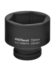 90643591 Торцевая головка ударная шестигранная AV-740070, 1", 70 мм STLM-0321165 AV STEEL