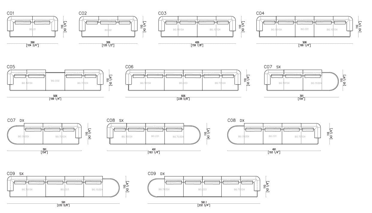 Секционный диван из изогнутой ткани Sicis Botero ARCH-00116512 - Вид №10