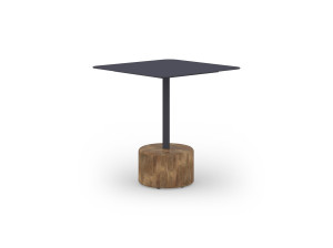 Квадратный стол с алюминиевым верхом и тиковым или каменным основанием