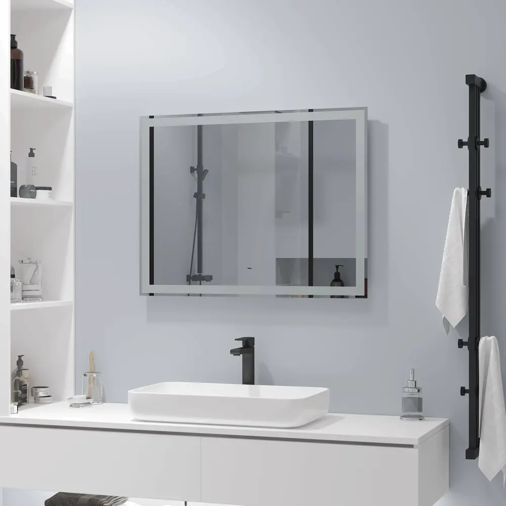 Зеркало для ванной Status с подсветкой 80x60 см цвет серый CONTINENT STLM-2053175 - Вид №8