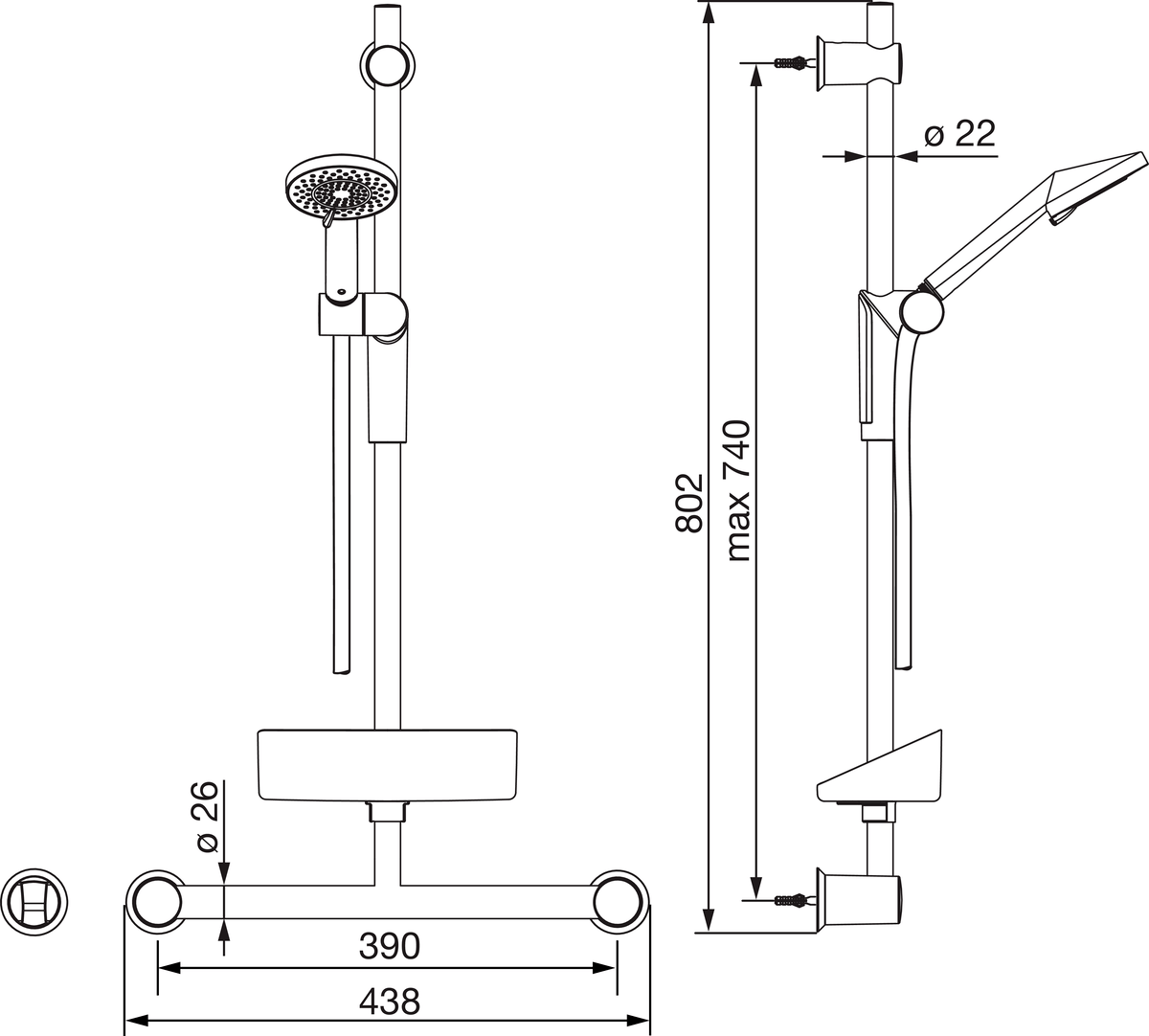 Oras 2792 Душевой комплект 2792 Optima Хром  - Вид №1