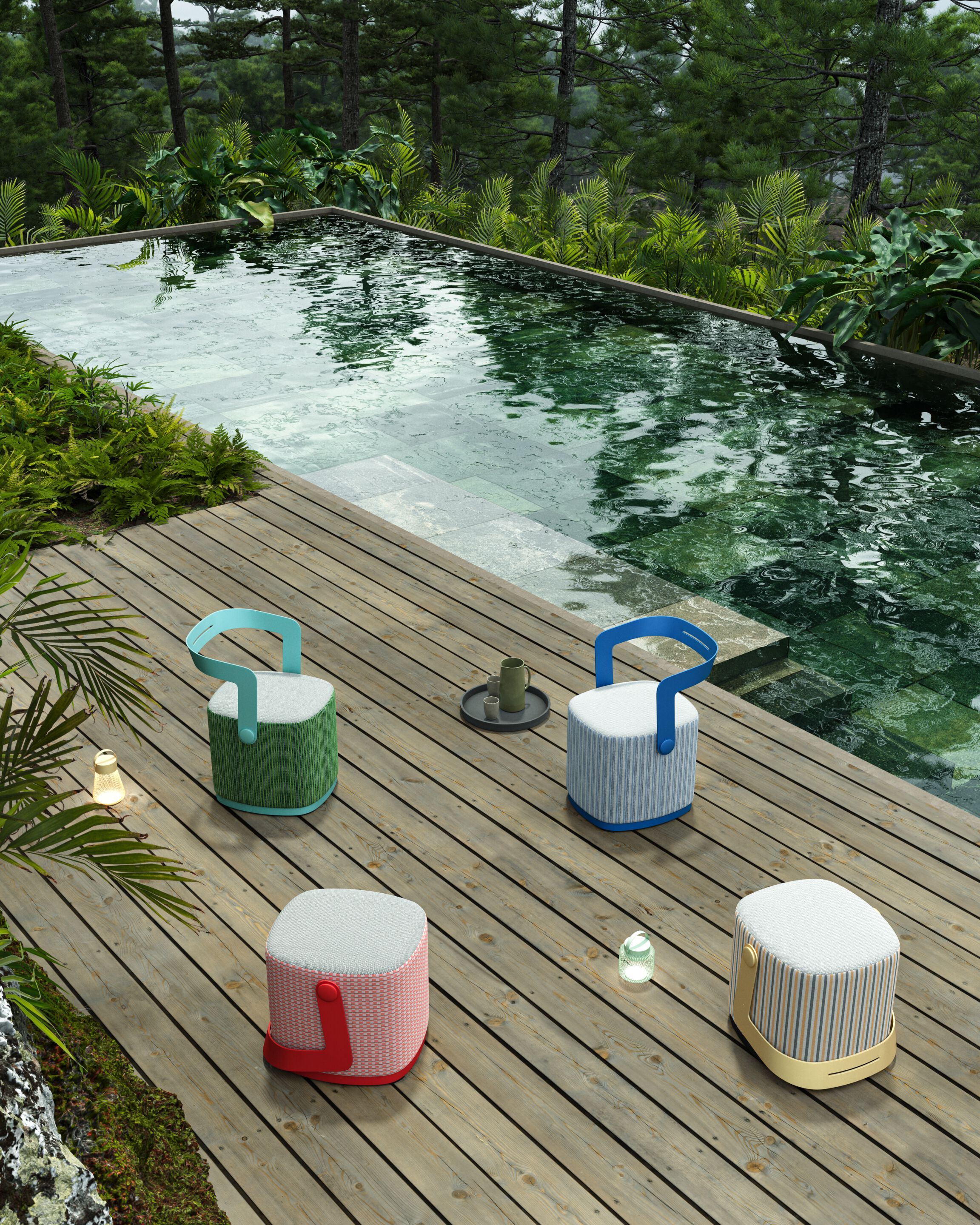 Низкая ткань сад стул со спинкой VINEKO Brienz ARCH-00137397 - Вид №2