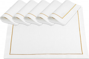 10604819 Weissfee Набор салфеток Weissfee "Комо" 45х45см, 6шт (античное золото, гладь) лен