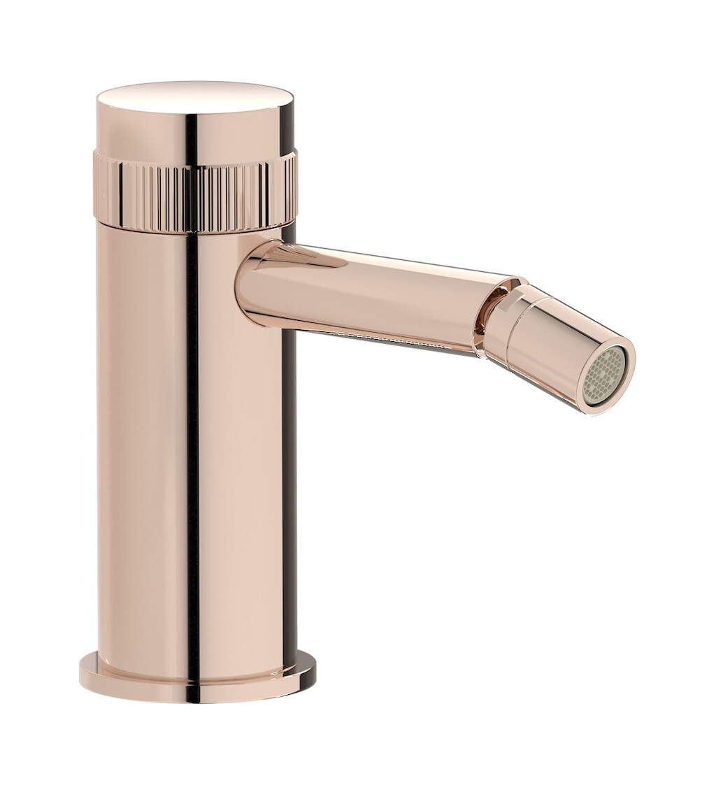 Прогрессивный смеситель для биде на 1 отверстие в комплекте с донным клапаном. WE ARE IB rx220rs Rose Gold Reflex