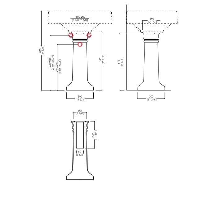 Умывальник на колонне Devon&Devon BLUES ARCH-00077757 - Вид №3
