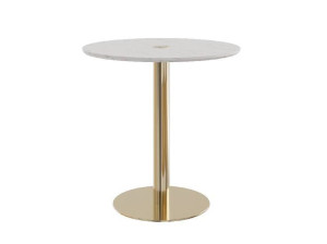 Круглый обеденный стол с мраморной столешницей