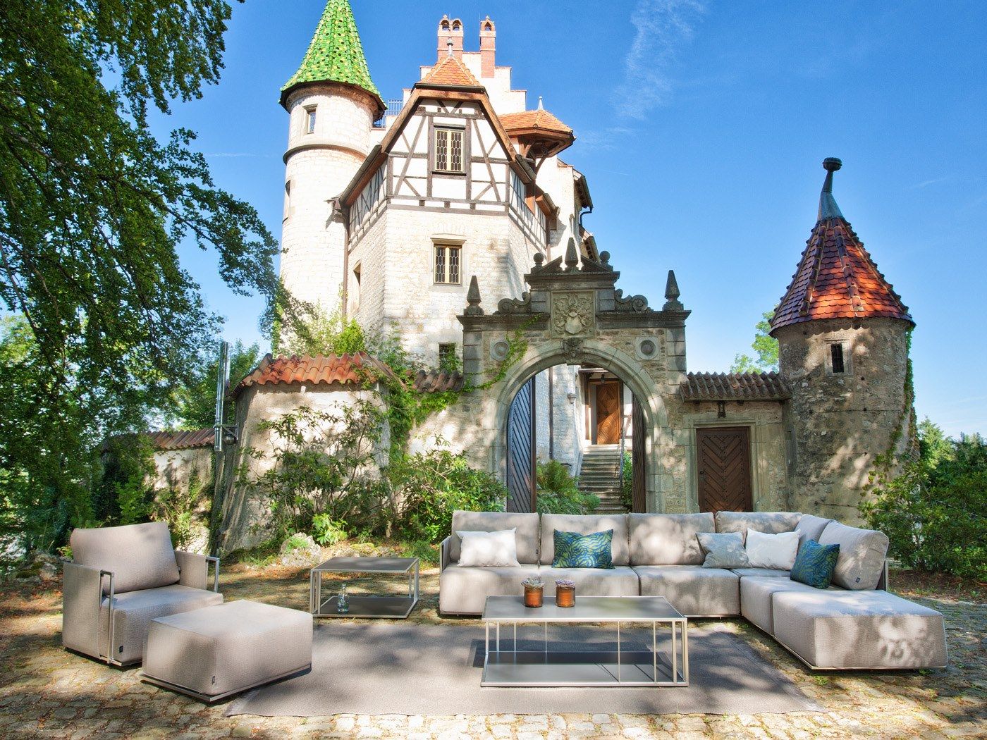 Тканевое садовое кресло с подлокотниками FISCHER MÖBEL Люкс ARCH-00014756 - Вид №3