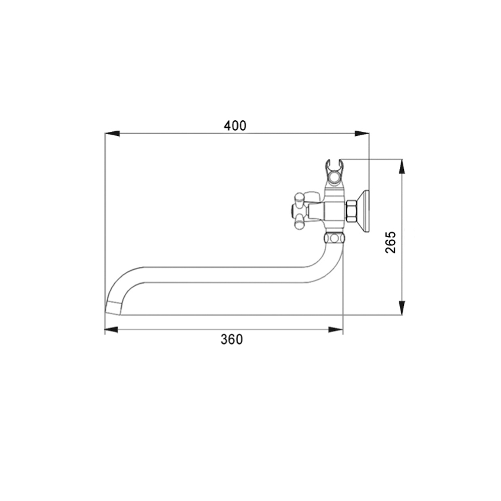 Смеситель для ванны Raiber Classic R2003 с двумя рукоятками R2003 Santreyd  - Вид №4