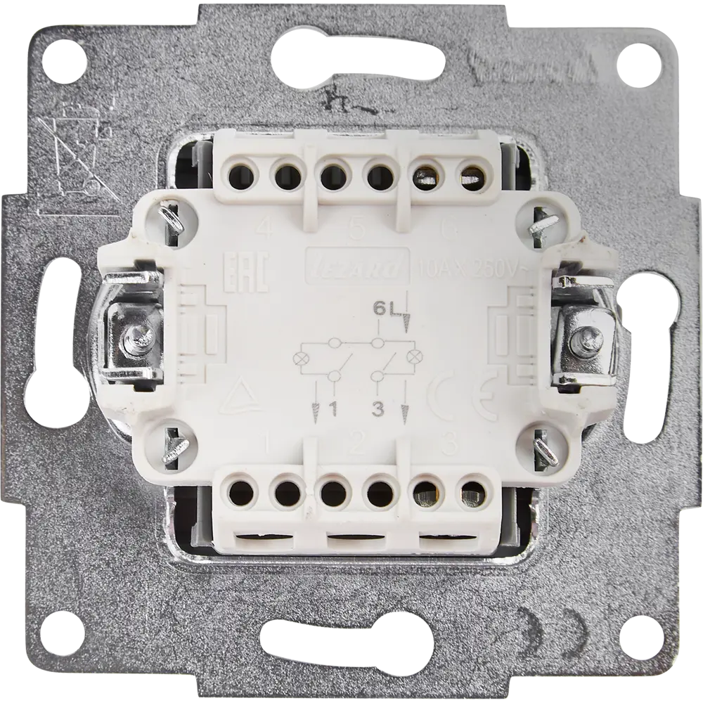 Выключатель Lezard Karina 2 клавиши с подсветкой цвет матовый серый STLM-2004719 - Вид №2