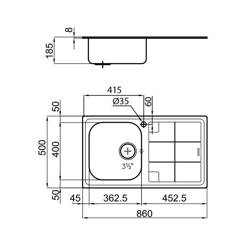 135106x Мойка F300 1351 06x Fosterspa  - Вид №1