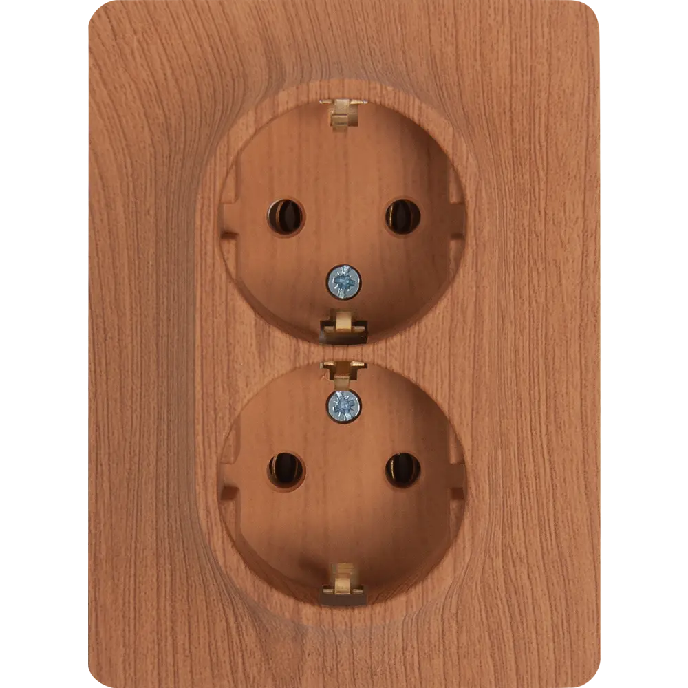 Розетка двойная встраиваемая Schneider Electric Glossa с заземлением цвет дуб SYSTEME ELECTRIC STLM-2085956