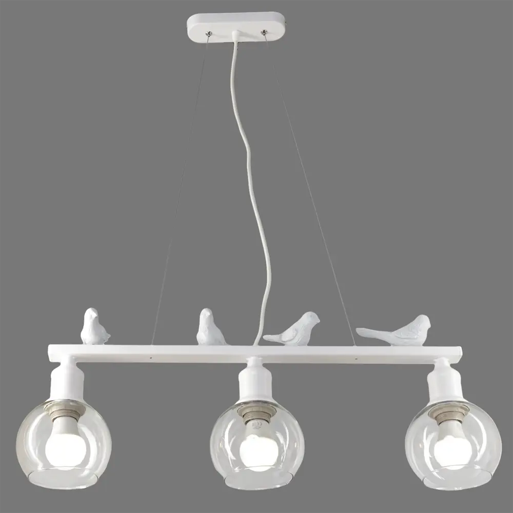Подвесной светильник Vitaluce Птички 3 лампы 9м² Е27 цвет белый матовый 82015401 STLM-2101133  - Вид №3