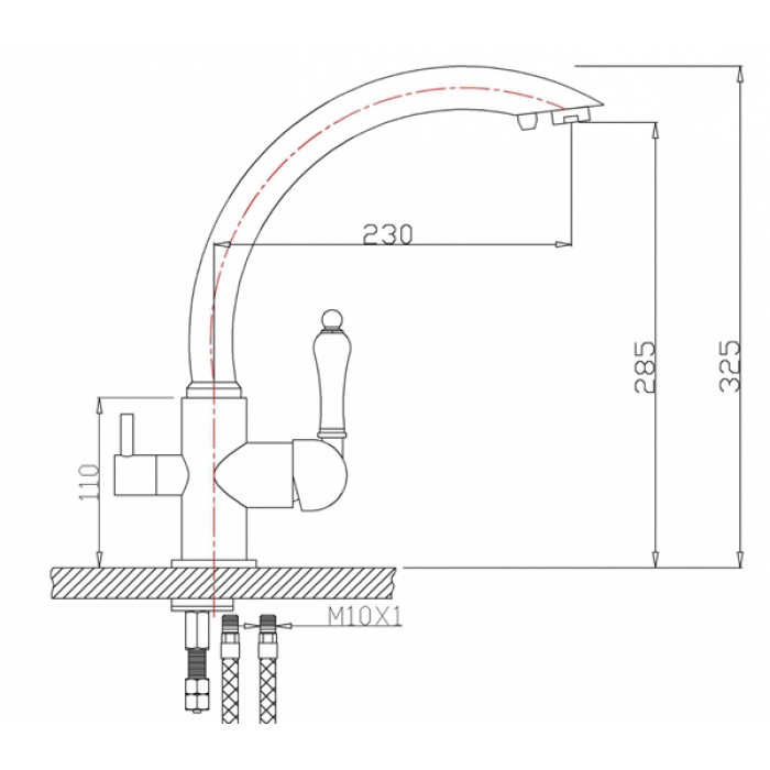 Zorg ZR 314 YF-33 Black Смеситель для кухни Zorg 325х230 мм  - Вид №2