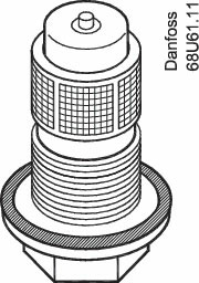 Danfoss TUA/TUAE — Клапаны терморегулирующие со сменными клапанными узлами TUA Корпус клапана с элементом термостат 068U2296  - Вид №8