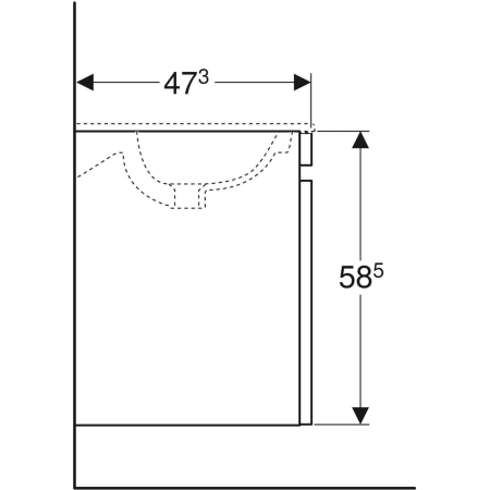 869563000 Шкафчик для встраиваемой раковины Geberit Renova Plan, с одним выдвижным и одним внутренним выдвижным ящиком Geberit  - Вид №33