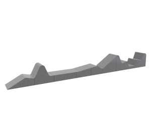 Модульная бетонная скамья без спинки
