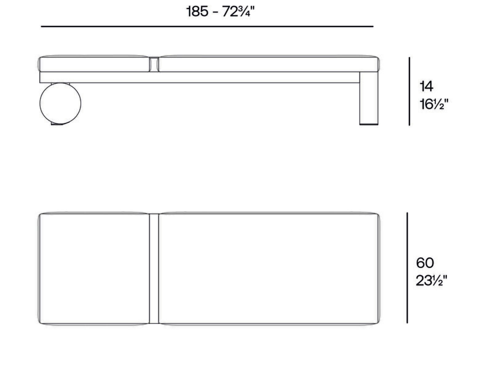 Тканевая откидная Садовая кровать с колесами Vondom Posidonia ARCH-00097338 - Вид №3