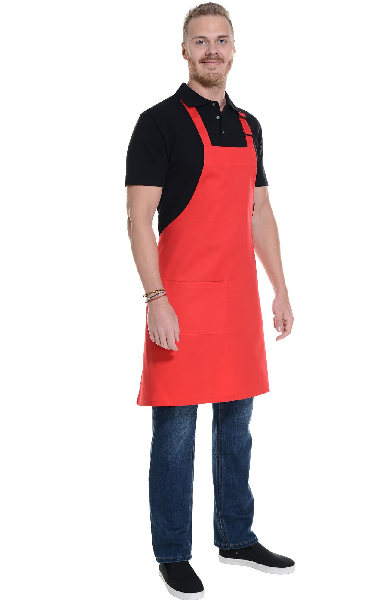 60124 Фартук с нагрудником red (красный) HORECA  Одежда для официантов  размер  - Вид №8