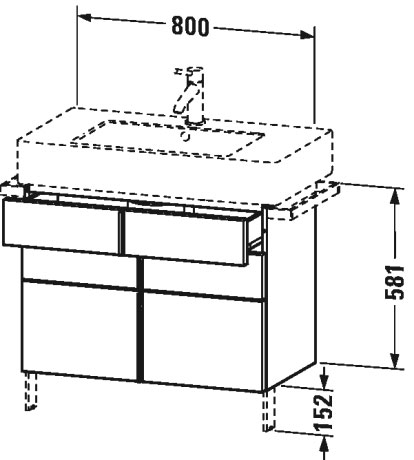 VE641304949 Vero Тумбочка напольная Графит матовый, декор Duravit - Вид №2
