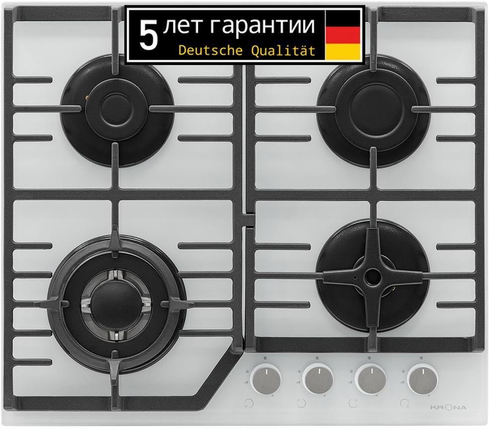 90361700 Варочная панель газовая Corniola 60 wh 4 конфорки 59х515 см цвет белый STLM-0201064 KRONA