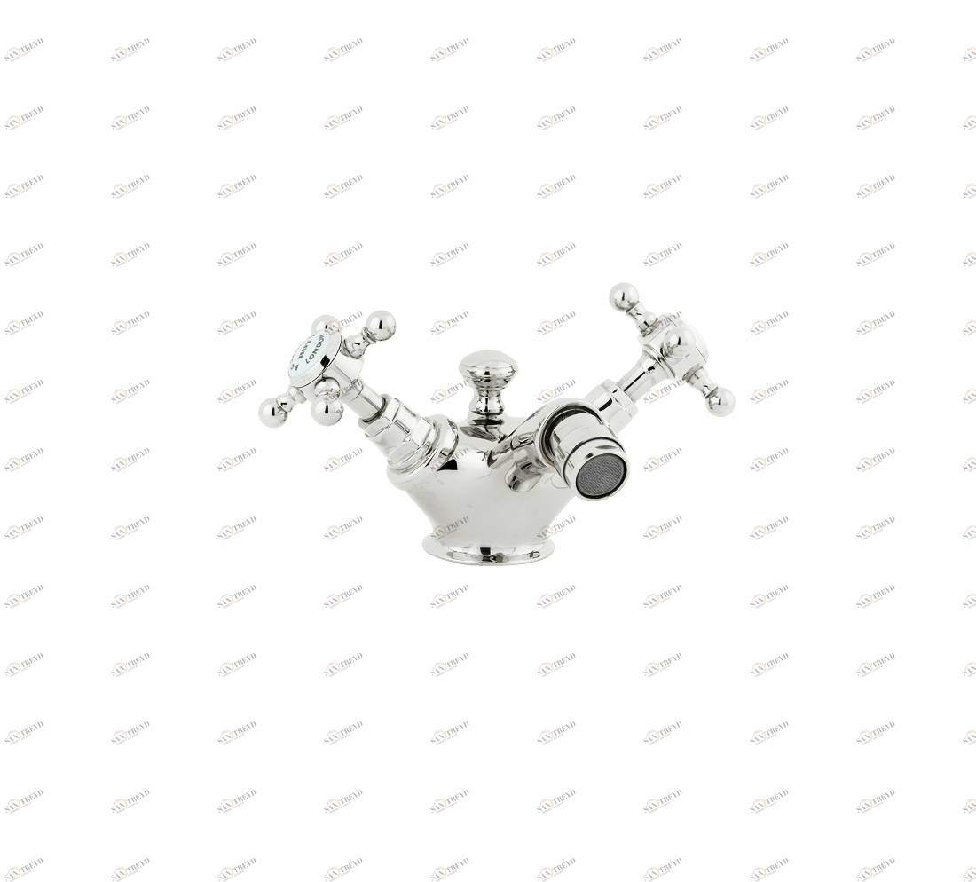 Gentry Home Смеситель для раковины мостик на 2 отверстия 200мм Mayfair Никель GH100650