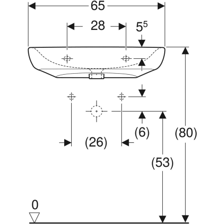 258567000 Раковина Geberit Renova Comfort, безбарьерная Geberit  - Вид №21