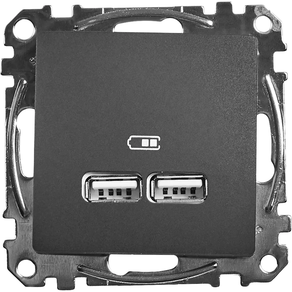 Розетка USB встраиваемая Systeme Electric Sedna, цвет антрацит STLM-2162415