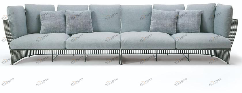 Ethimo Модульный садовый диван из ткани и алюминия Venexia sun-id-1485732