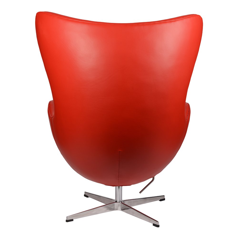 Кресло-яйцо кожаное с мягкими подлокотниками 104х80 см красное Egg Chair RedDeluxML035 SOHO DESIGN ДИЗАЙНЕРСКИЕ 00-3886287 Красный  - Вид №4
